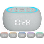 ANJANK White Noise Sound Machine front view with digital clock display