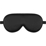 Alaska Bear Natural Silk Sleep Mask front view in black showing contoured padding.