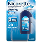 Nicorette Coated Nicotine Lozenges 2mg front pack view for smoking cessation
