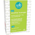 Wellness Basics Mini Nicotine Lozenge 2mg front view of packaging and vials
