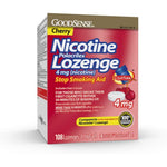 GoodSense Nicotine Lozenge 4 mg 108 count front box view smoking cessation aid.