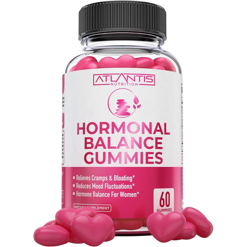 Atlantis Nutrition Hormonal Balance Gummies front bottle view for PMS relief
