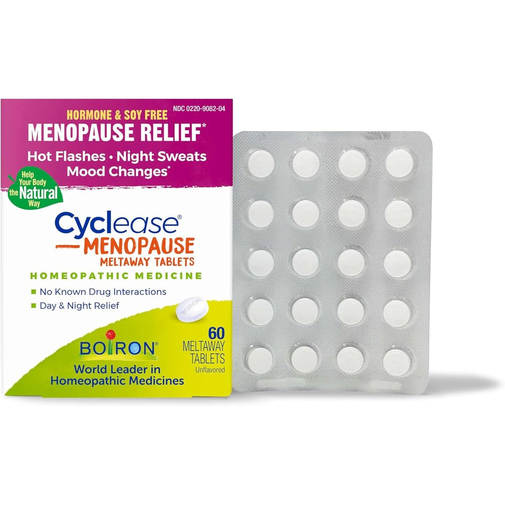 Boiron Cyclease Menopause 60 Count front packaging for hot flash relief