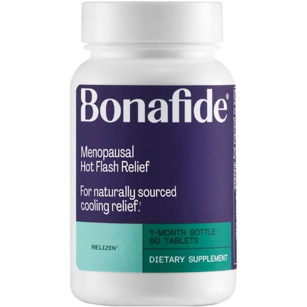 Bonafide Relizen 60 tablets front bottle view for menopause relief