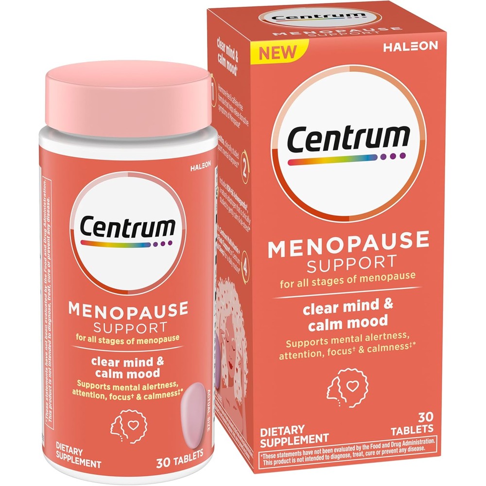 Centrum Clear Mind and Calm Mood Menopause Support front of bottle