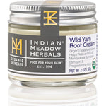 Indian Meadow Herbals Wild Yam Root Cream 2 ounce jar front view organic hormone balance
