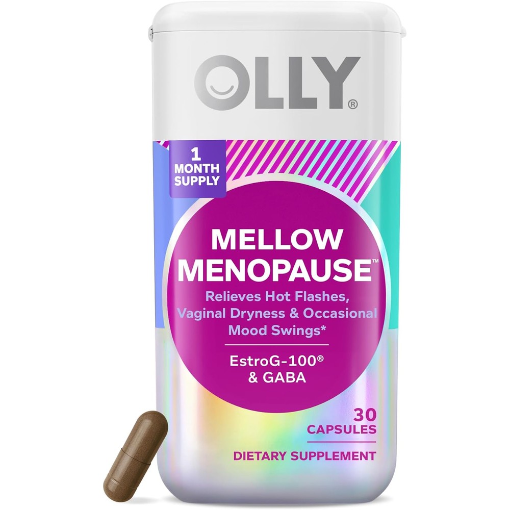 OLLY Mellow Menopause bottle for hormone free symptom relief