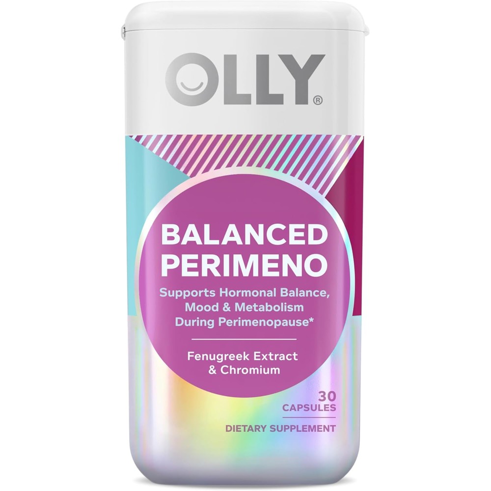 OLLY Balanced Perimeno bottle with hormone balancing tablets and mood