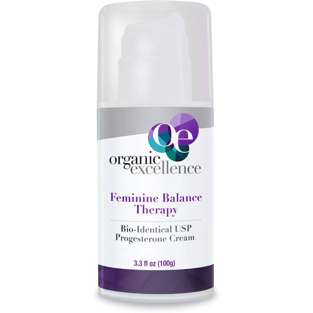 Organic Excellence Feminine Balance Wild Yam Cream front view for hormonal support.