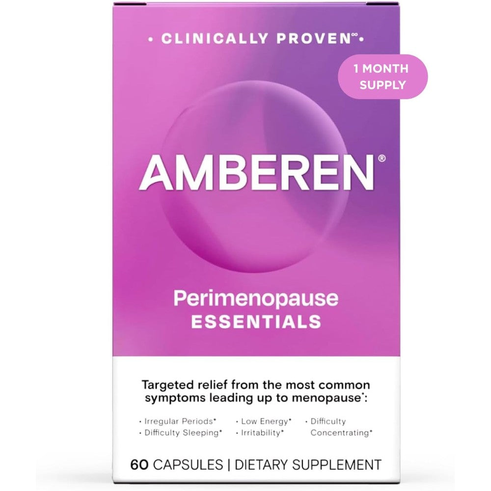 Amberen Perimenopause 60 count bottle front view for hormonal balance