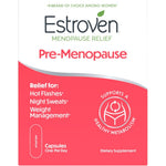 Estroven Pre-Menopause Relief 30 capsules front view packaging.