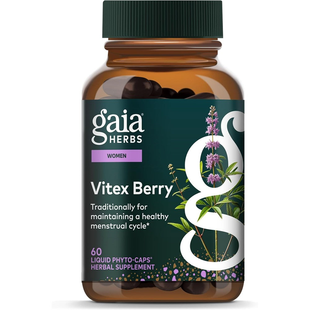 Gaia Herbs Vitex Berry 60 Liquid Phyto-Capsules front bottle view