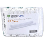 Doctor MK's Natural Suppository Applicators 25-pack front view for hygienic medication insertion.