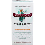 Vitanica Yeast Arrest 14 count box front view for vaginal health.