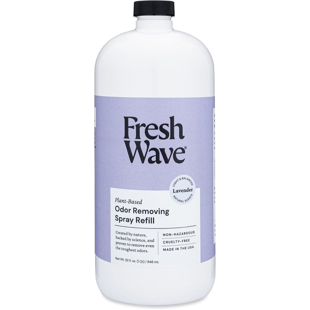 Fresh Wave Lavender Scent Odor Eliminator Spray Refill bottle front view.