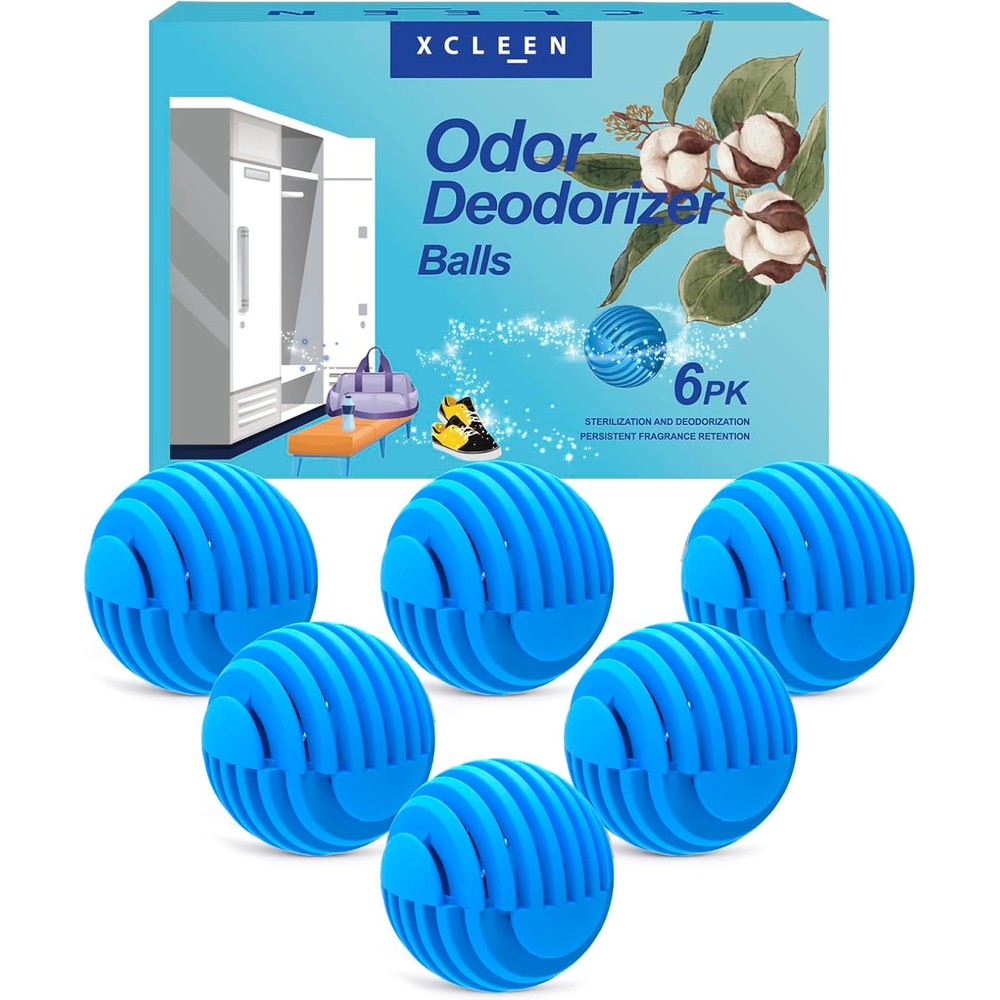 SWIPEX Xcleen Shoe Deodorizer Balls 6 pack front view sneaker odor eliminator.