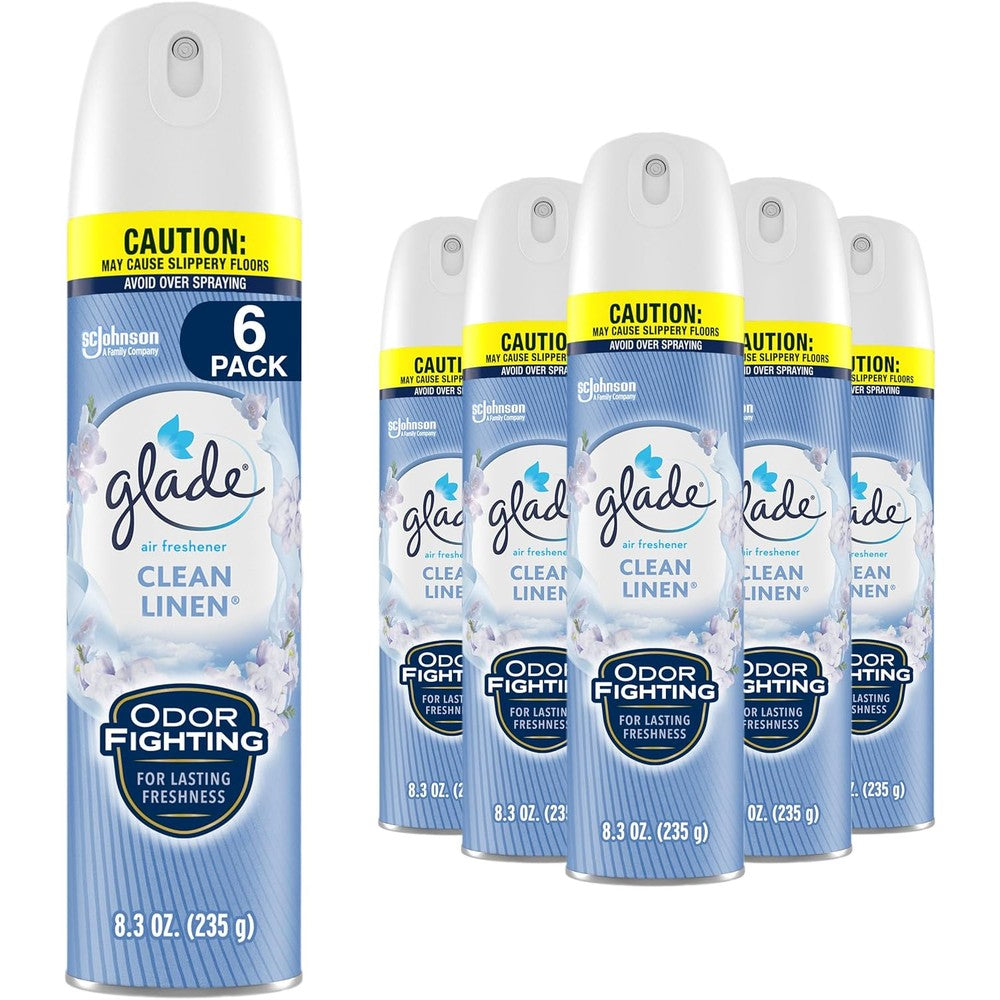 Glade Clean Linen Air Freshener Room Spray front view six pack set