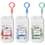 Azulfra pocket size toilet spray variety three pack front view displaying ocean coconut and peony bottles with removable hooks.