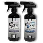 The Stink Solution Smoke Odor Eliminator Spray front view of Bamboo Teak bottle.