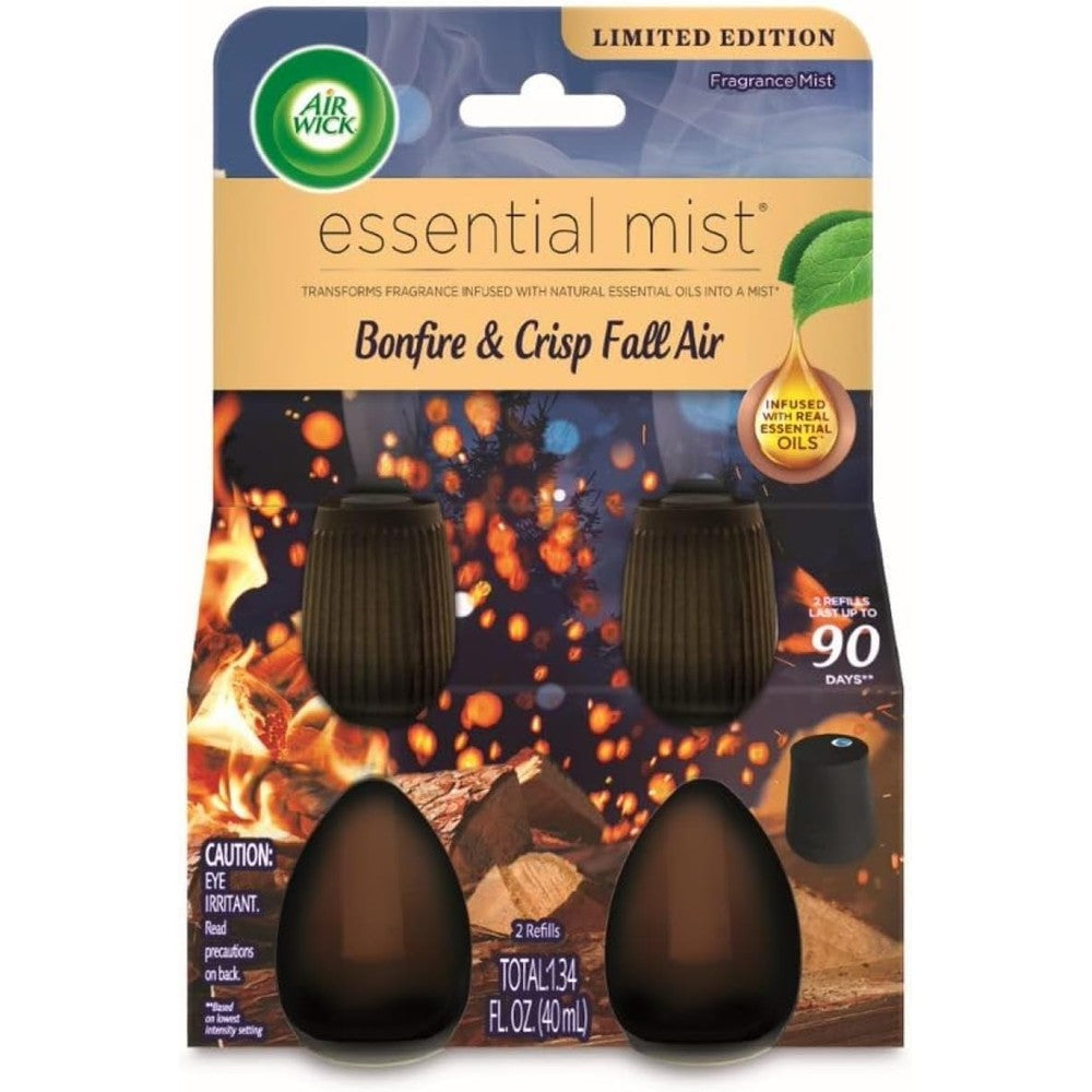 Air Wick Essential Mist Bonfire and Crisp Fall Air twin refill front view