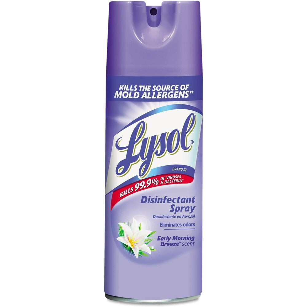 Lysol Disinfectant Spray Early Morning Breeze 12.5 Ounce front view imported antibacterial household cleaner.