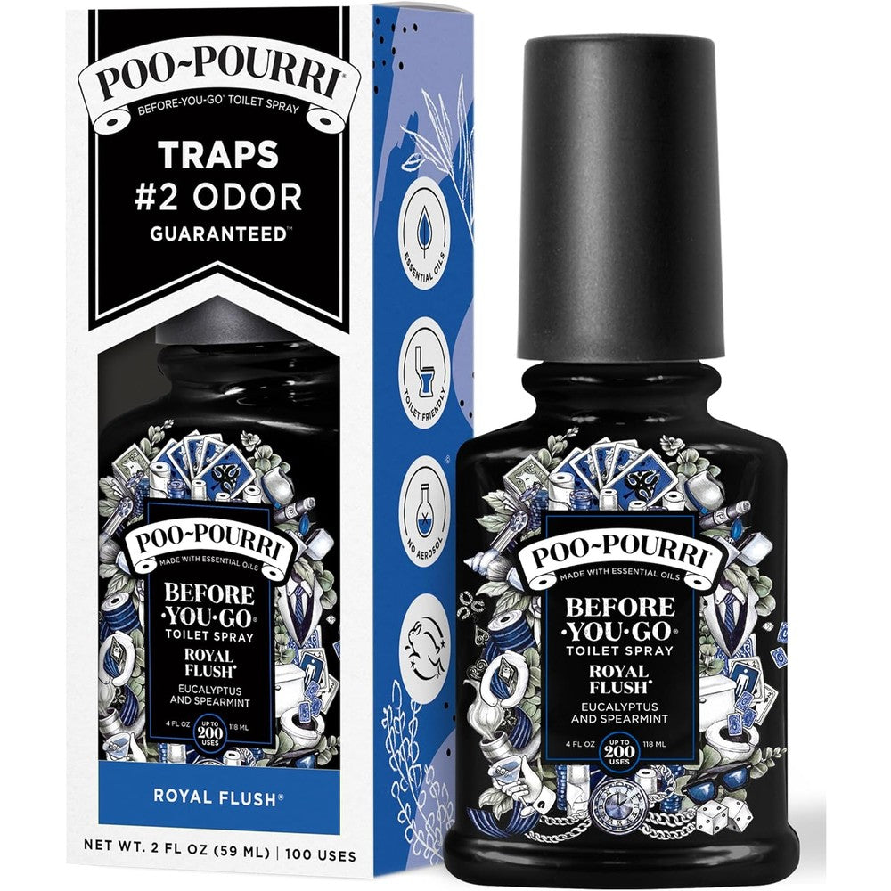 Poo-Pourri Royal Flush Toilet Spray front view authentic essential oil formula