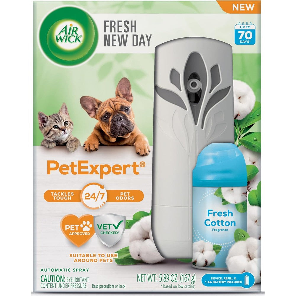 Air Wick Pet Expert Automatic Spray Starter Kit front view odor neutralizer