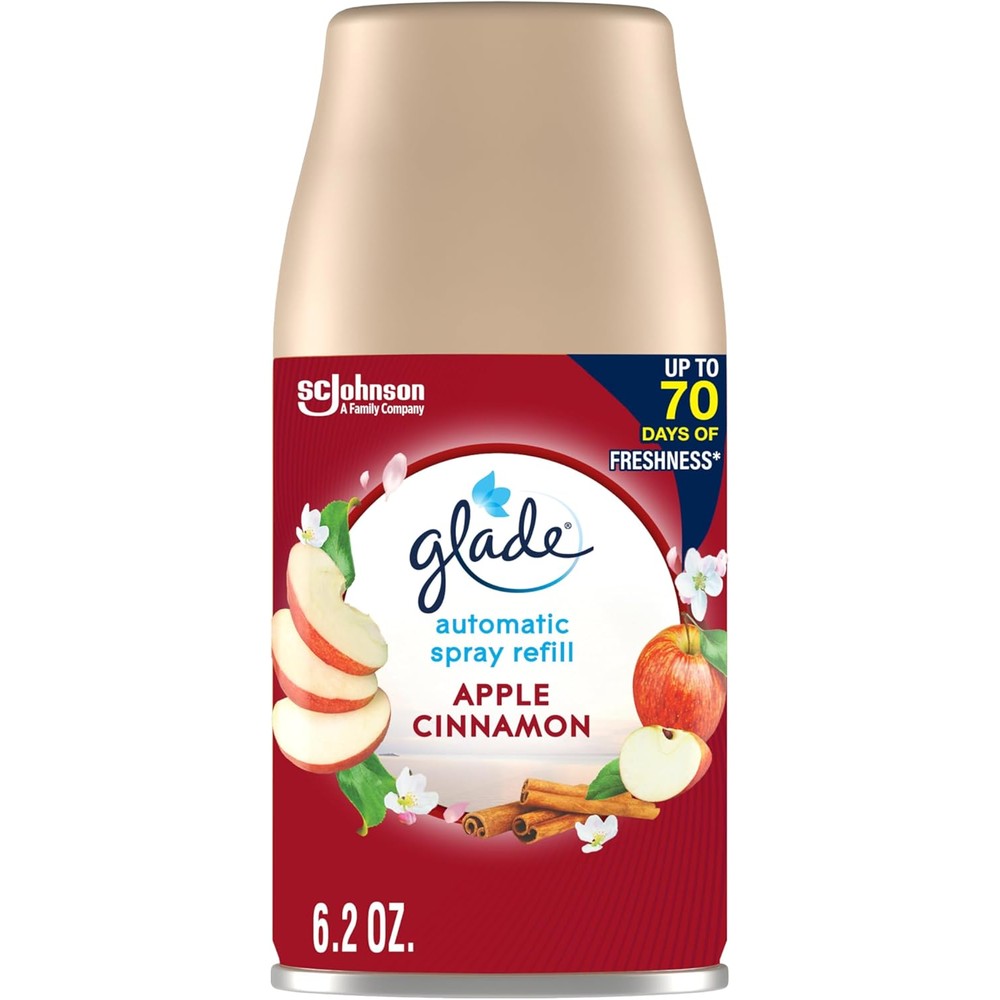 Glade Apple Cinnamon Automatic Spray Refill front view for home fragrance