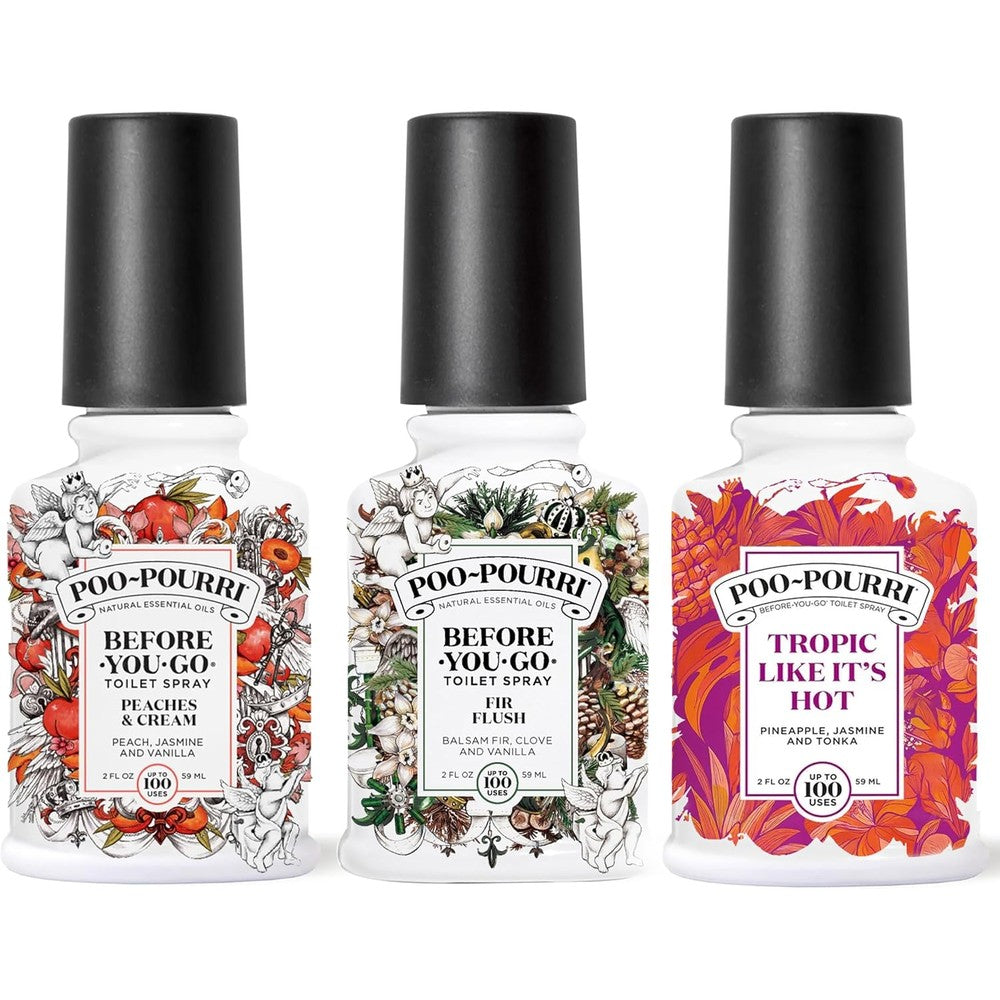 Poo-Pourri Spring Variety Pack front view showing three 2 Ounce bottles.