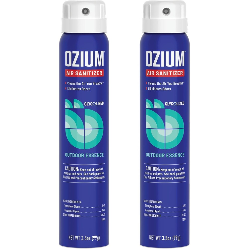 Ozium Air Sanitizer Outdoor Essence 2 pack front view for odor removal