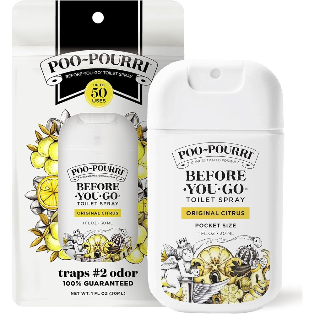 Poo-Pourri Before-You-Go Pocket Toilet Spray Original Citrus front view travel deodorizer