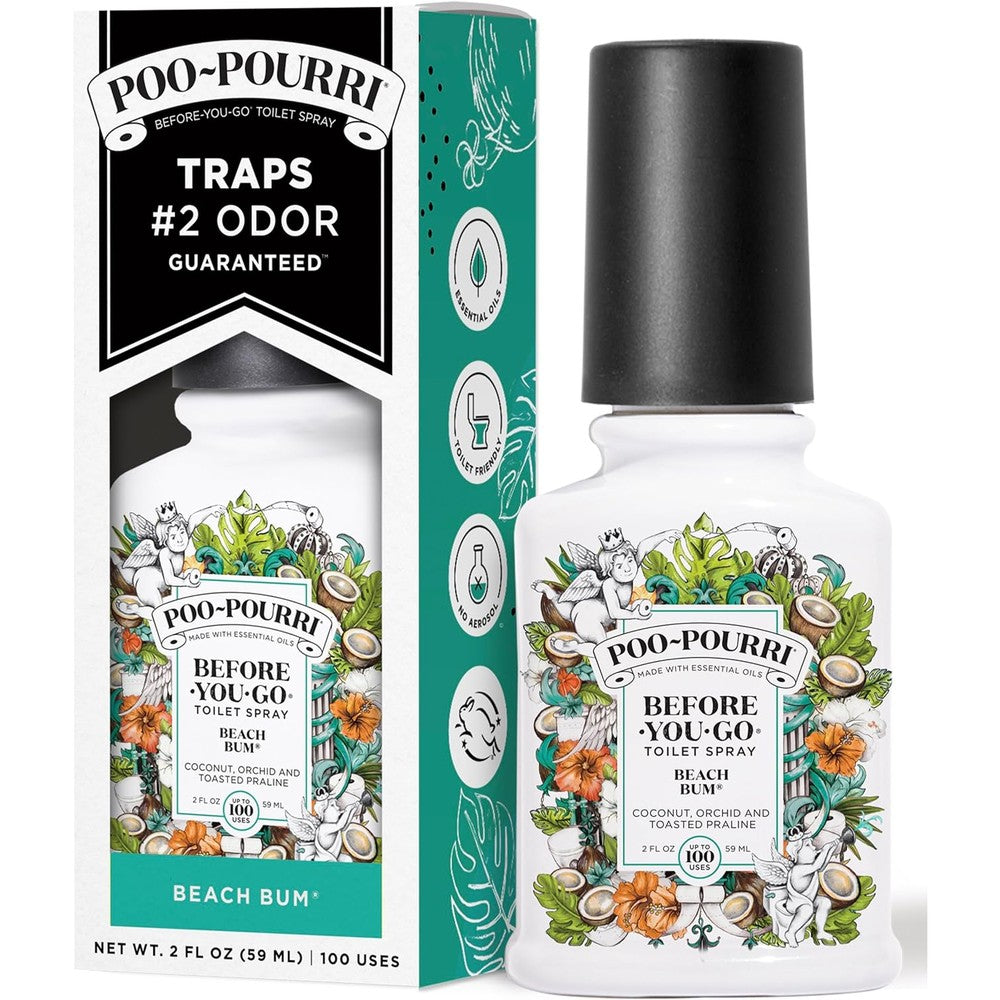 Poo-Pourri Beach Bum Toilet Spray front view authentic bathroom deodorizer