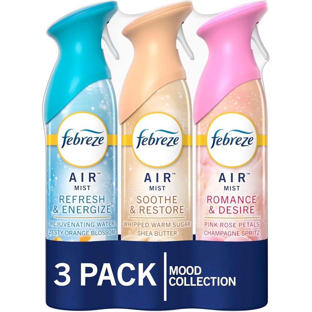 Febreze Air Mist Mood Collection front view three pack room spray