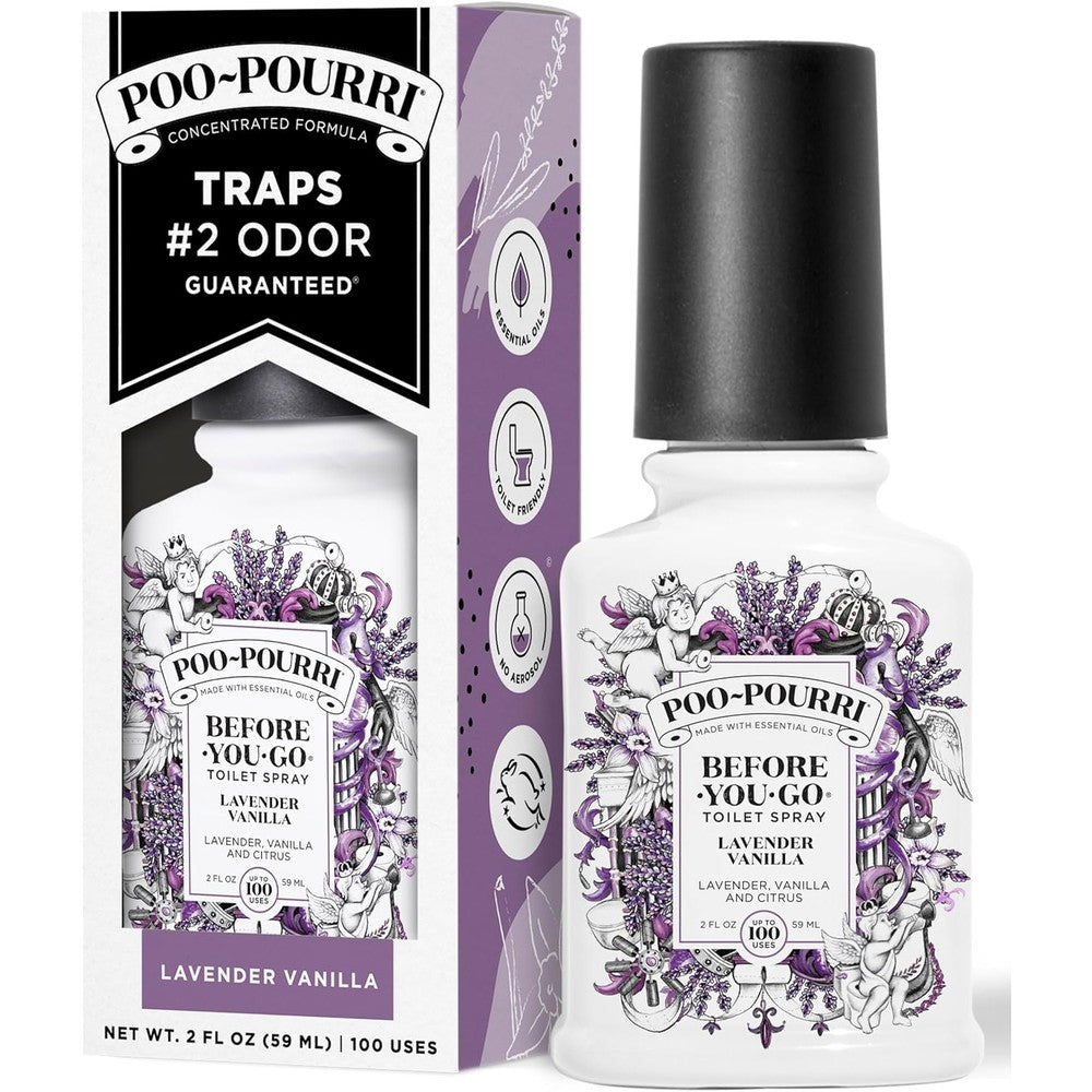 Poo-Pourri Lavender Vanilla Toilet Spray 2 fluid ounce front view travel size