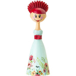 Vigar Dolls Dish Brush front view with dress shaped storage holder