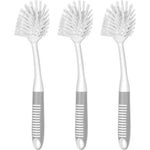 SetSail dish brush with handle front view showing stiff bristles and scraper tip