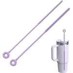 Se7en silicone straw cleaner brush set front view showing purple dual size brushes