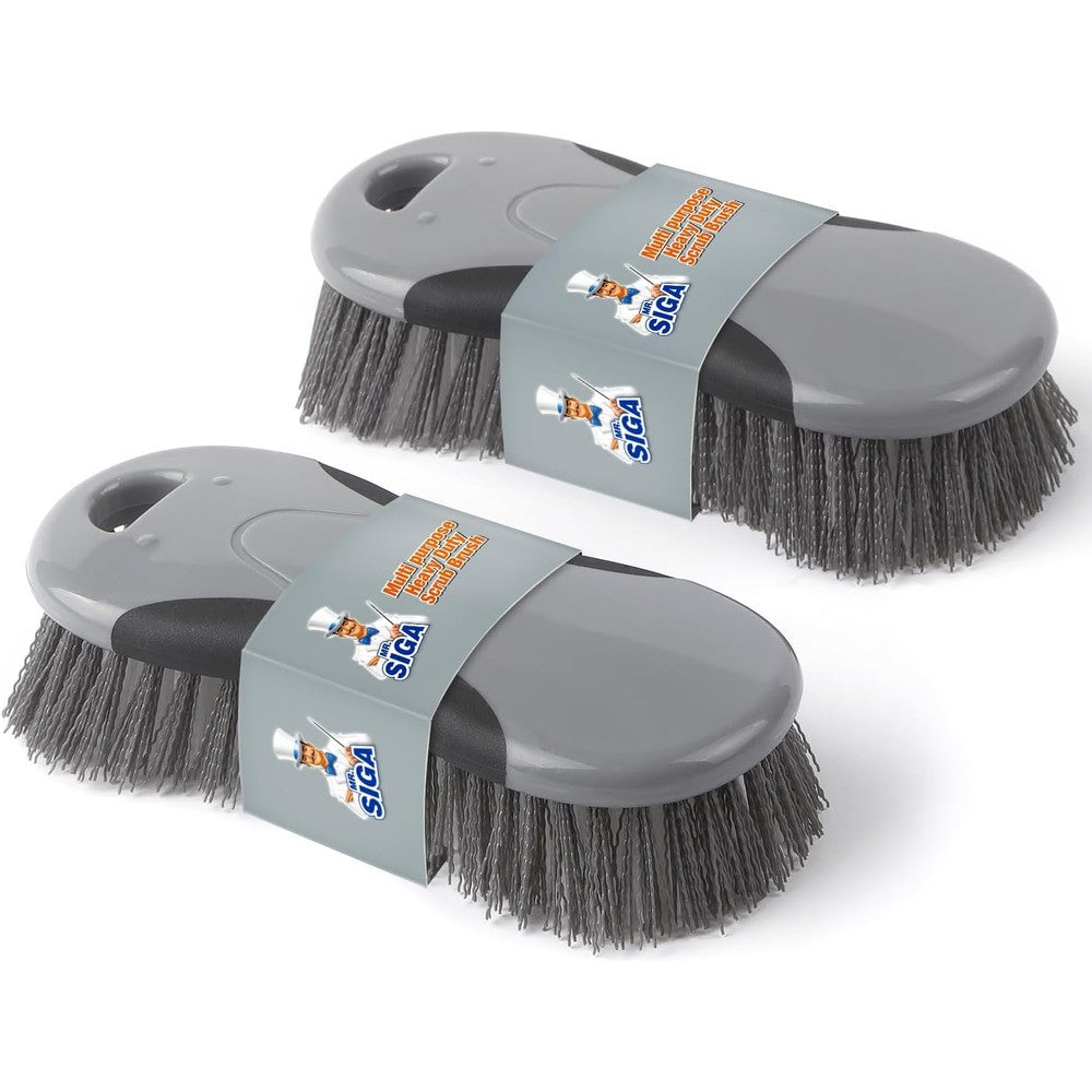 MR.SIGA multi purpose heavy duty scrub brush front view pack of two
