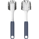 ROSEOK kitchen dish brush front view showing navy blue ergonomic handle
