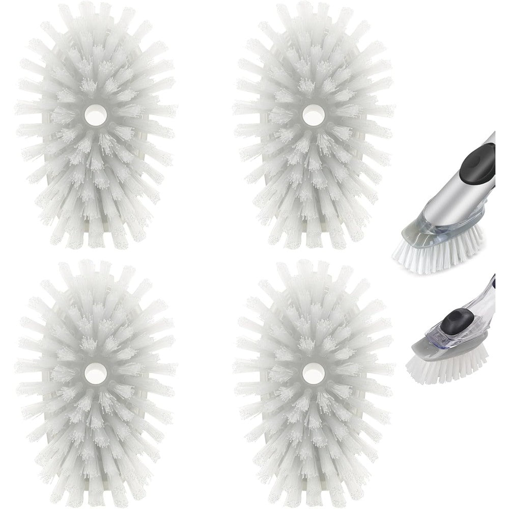 Shadowgallery dish brush refills four pack front view showing grey nylon bristles.