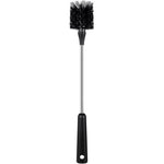 Humuta water bottle brush front view showing the 15 inch long handle and black bristles.
