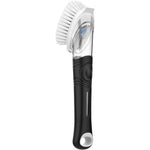 MR.SIGA soap dispensing dish brush black front view showing ergonomic handle