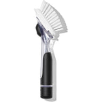 OXO Good Grips Soap Dispensing Dish Scrub Brush front view for kitchen cleaning