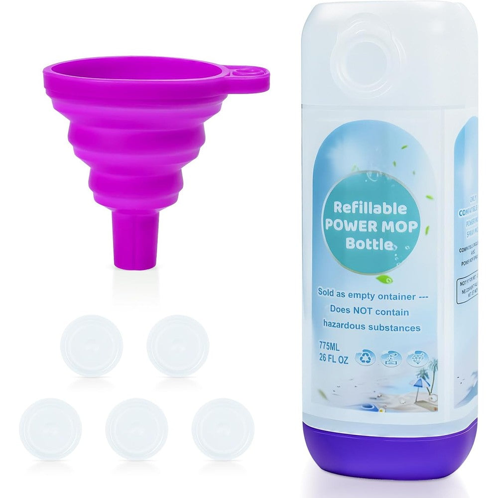 ZQZiQi Refillable Bottle for Swiffer Power Mop front view reusable cleaner container.