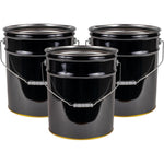 ATERET 5 Gallon Black Metal Bucket front view heavy duty steel pail
