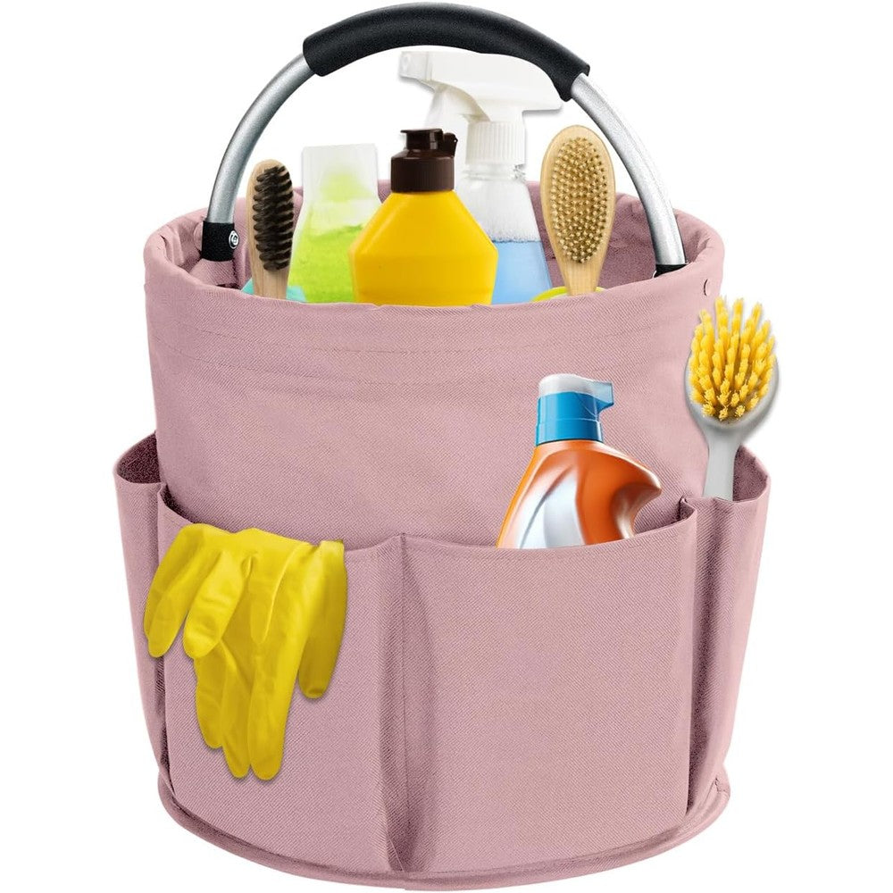 Abcmilz 17L Cleaning Caddy pink front view portable organizer