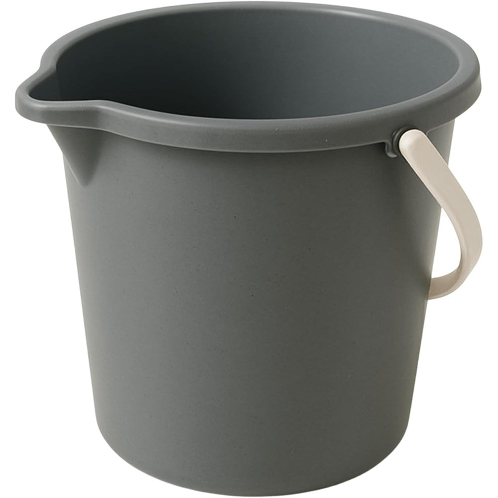 Joey'z 10 Quart Heavy Duty Spout Pail Bucket front view showing gray durable plastic.