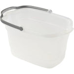 Casabella Plastic Rectangular Cleaning Bucket front view with silver handle.