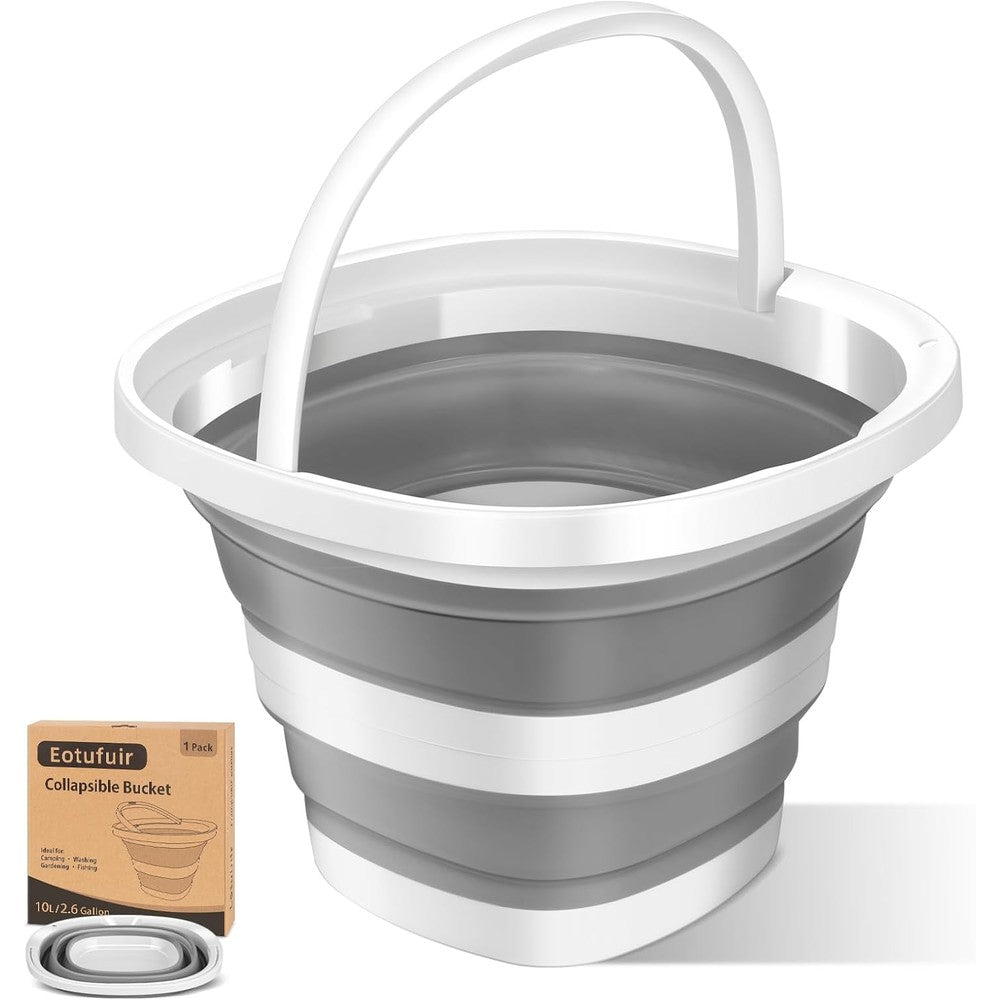Eotufuir Collapsible Bucket 10L front view for portable water storage.