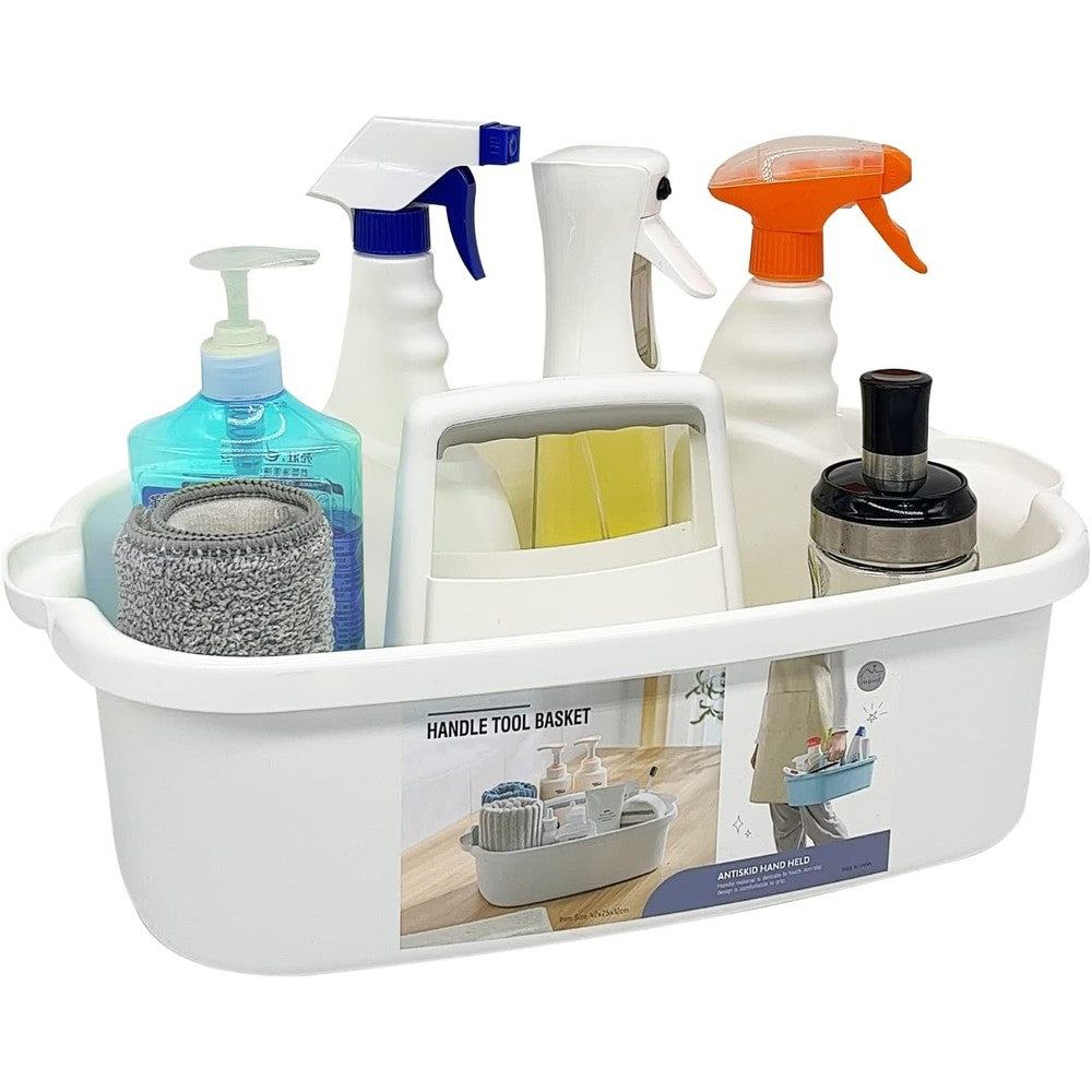 Goderewild Multi-Purpose Plastic Cleaning Caddy front view for home organization.